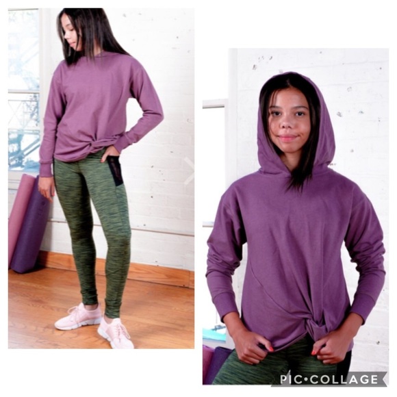 Jill Yoga Hooded with a front Knot Sweatshirt - Picture 7 of 7